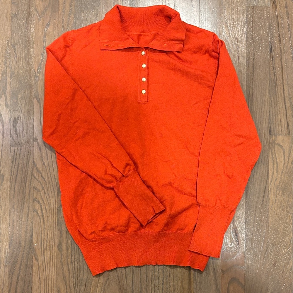 Women's Orange Button Down Shirt